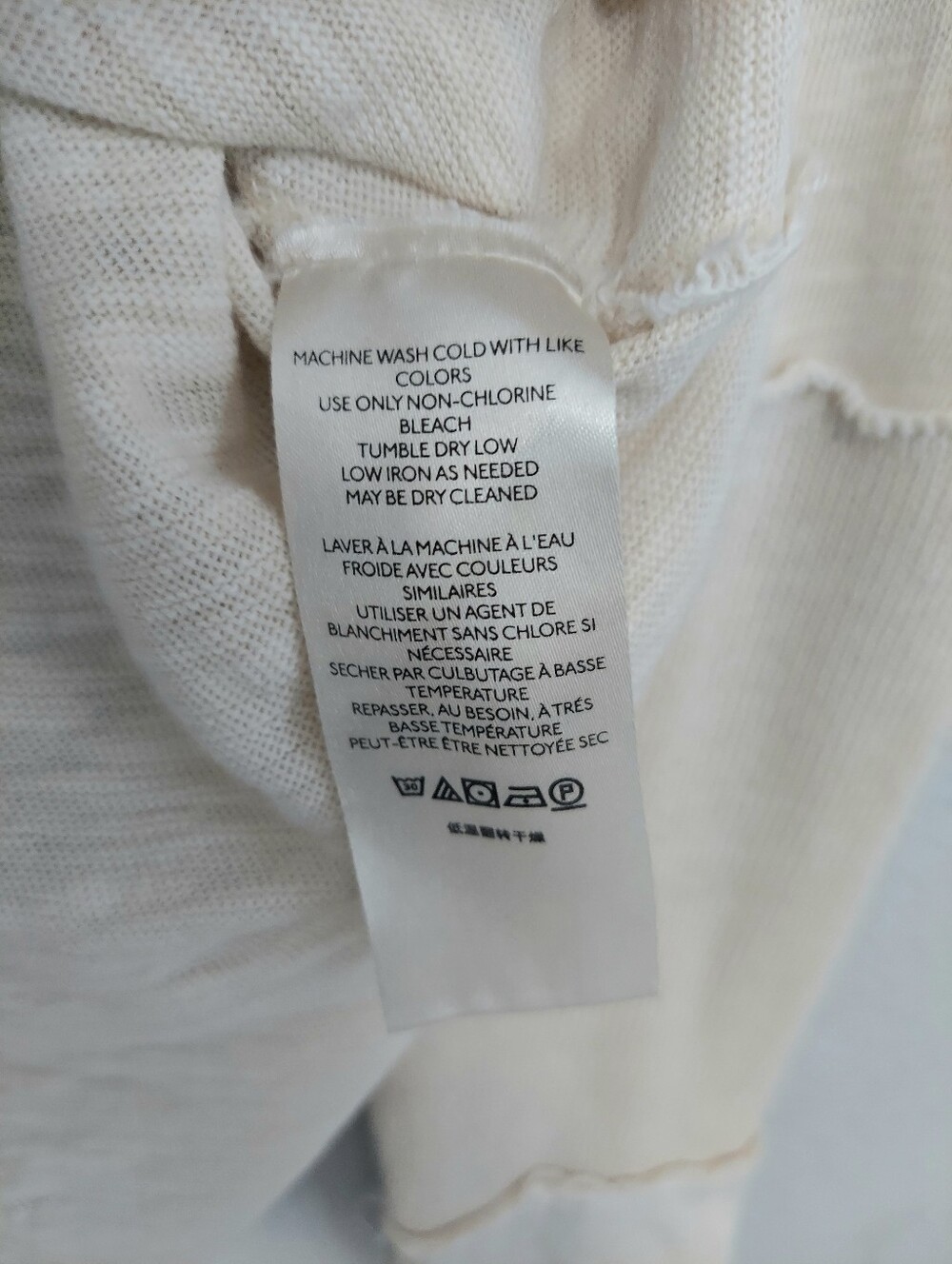We The Free Cotton Ivory Long Sleeve Knit Henley Top Distressed Edges Small - Picture 7 of 12